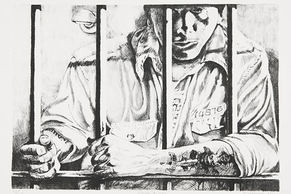 Reginald Gammon, Marked for Life, 1981, lithograph, Kalamazoo Institute of Arts 