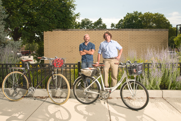Area Spokefly founders David Bell, right, and Jay Niewiek, left.