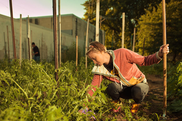 Liz Dunnuck farms on the North East side.