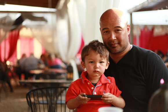 Paul Lee with his son Oscar.