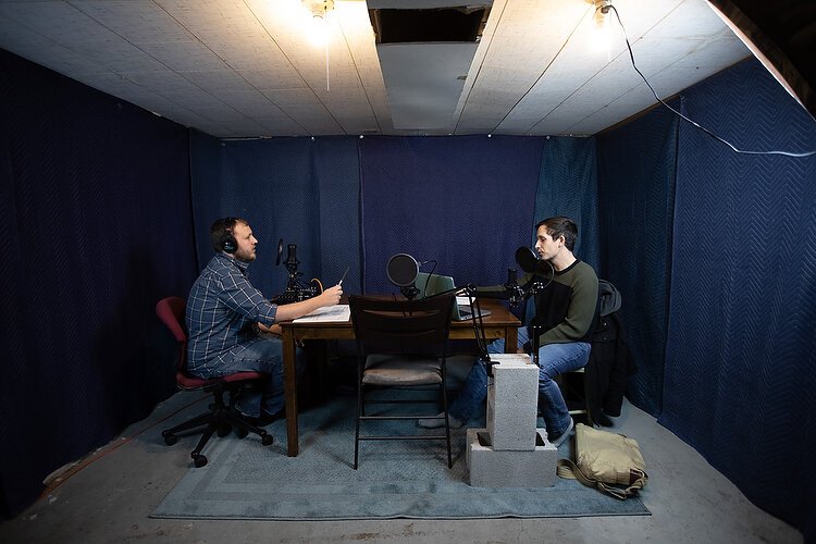 Michael McDonald, left, and Seth Steele, right, record True Myth Media together.