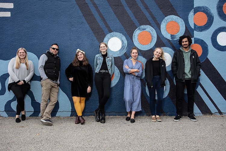 The Fiber team, from left to right, Rebecca Rapin, Chris Fox, Jasmyne Schierbaum, Kacie Forbes, Elyse Flynn, Colette Holston, and Ty Davis.