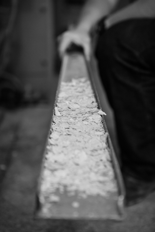 Soy is processed into flakes, among other things.