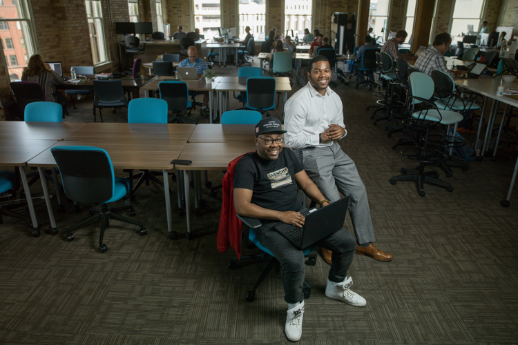 Jonathan Jelks, left, and AJ Hills IV, right, founders of the Midwest Tech Project.