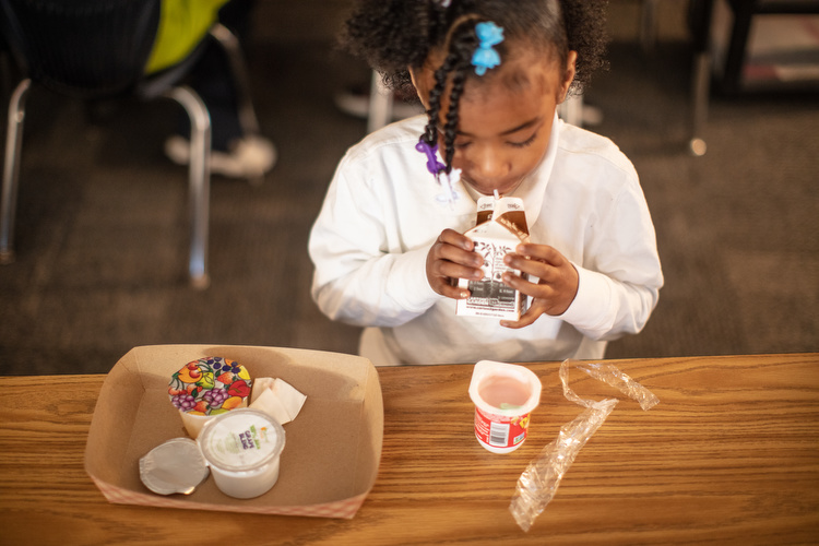 Healthy lunches and breakfasts at school are strategies for addressing childhood obesity. 