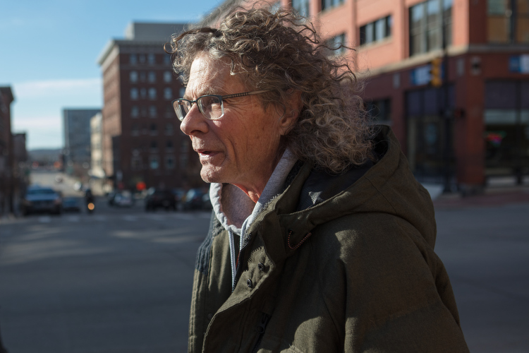 Long time Heartside advocate Reb Roberts points out that many of the people on the sidewalk of South Division are not homeless, but instead a wider range of people.