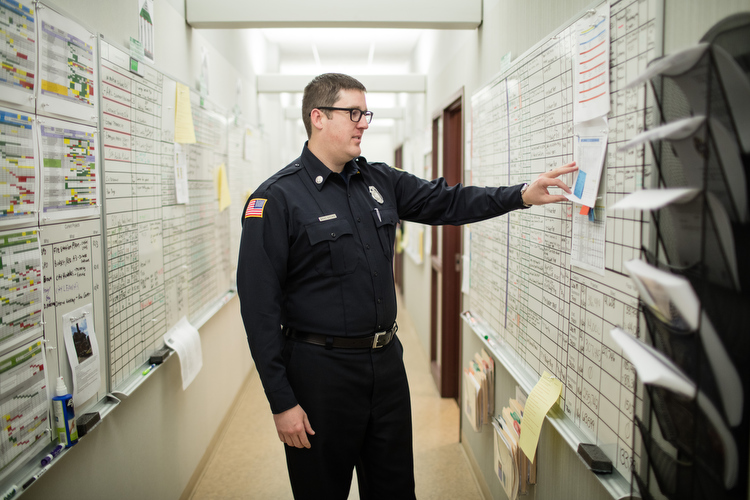 Large charts visually demonstrate data to all department staff so that everybody is literally on the same page. 