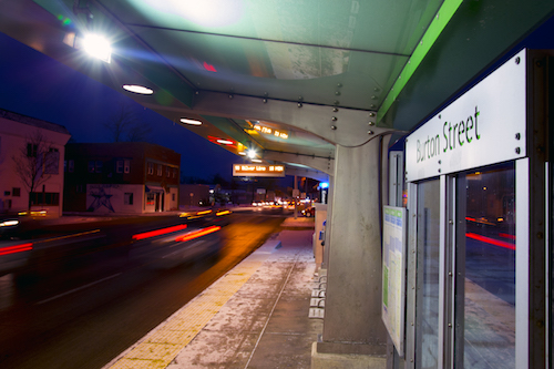 Silver line Burton Street bus stop