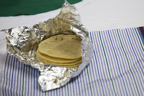 Corn tortillas made by Dominga Lucas-Perez and her three daughters, Liliana, Sindy and Yulimar