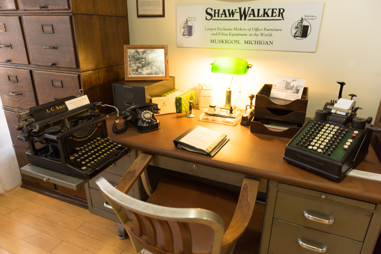 The Shaw-Walker exhibit at the front of the museum.