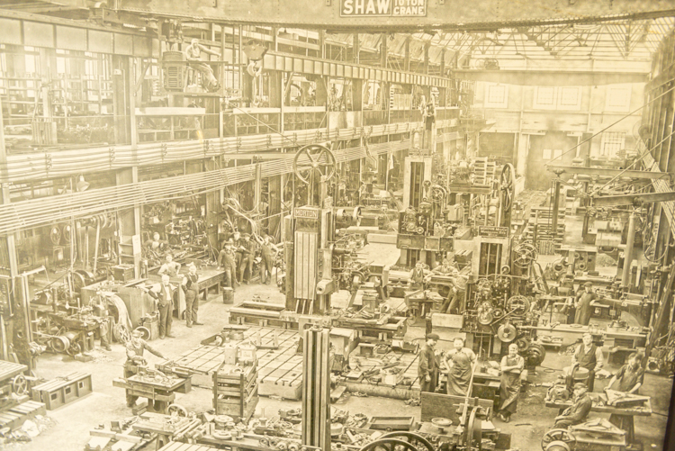 A photo of the Morton Manufacturing Co. factory floor around 1910 hangs in the museum.