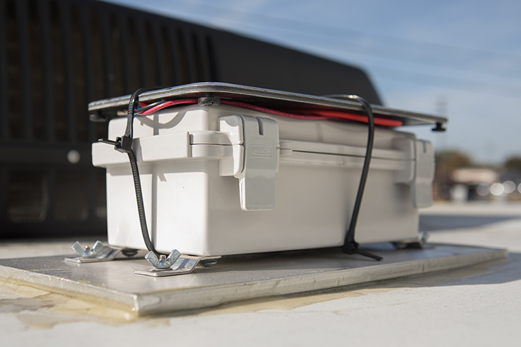 Sensors that collect data, like one this one on a food truck, can be used on many different types of transportation. 