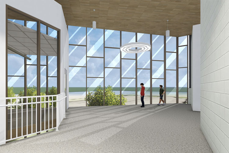 Architectural renderings demonstrate widespread use of natural light. 