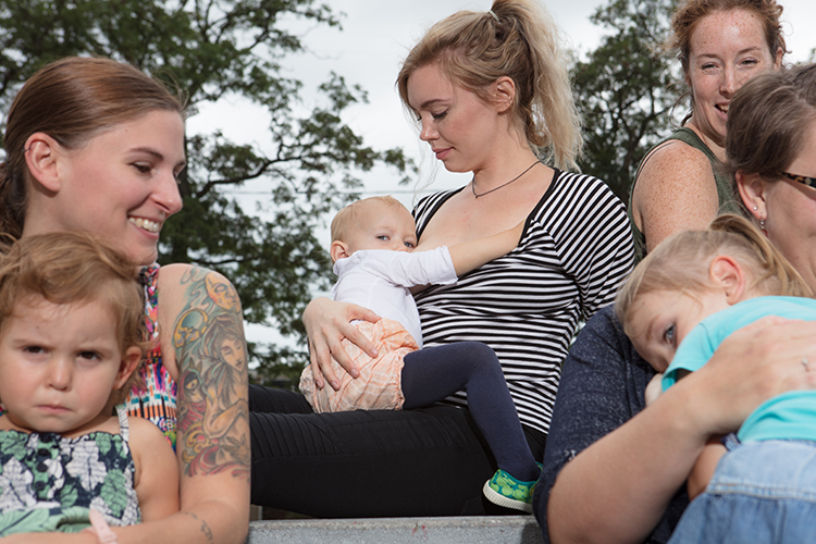 Jess Hilzey bonds with Marguerite while breastfeeding.