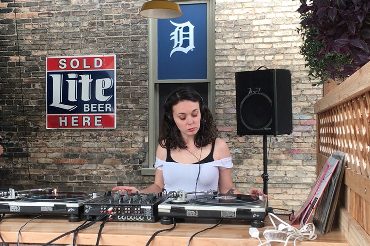 Spinning records at the Monarch Club.