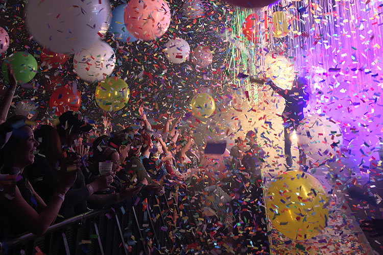 The Flaming Lips performing at 20 Monroe Live. Photograph by Anthony Norkus.