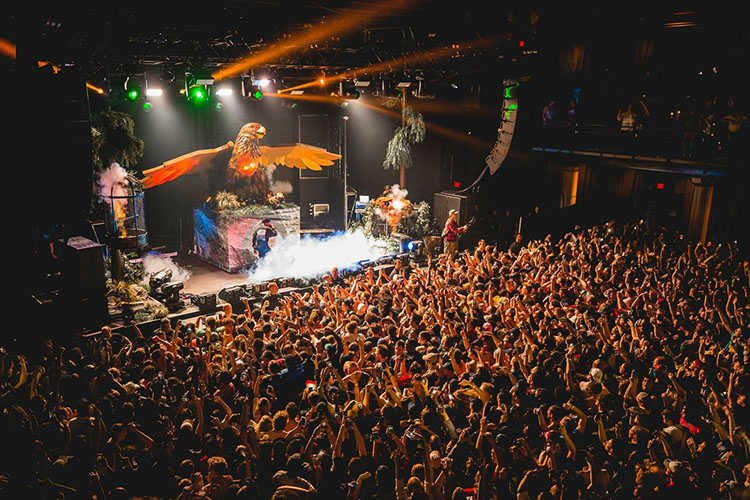 Travis Scott on stage at 20 Monroe Live. Photograph by Anthony Norkus.