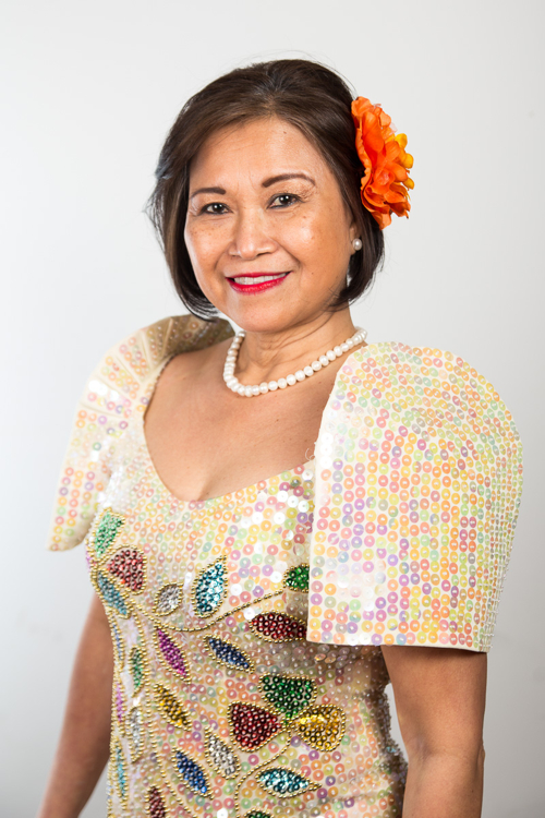 Alma Reed in a Filipino mestiza dress