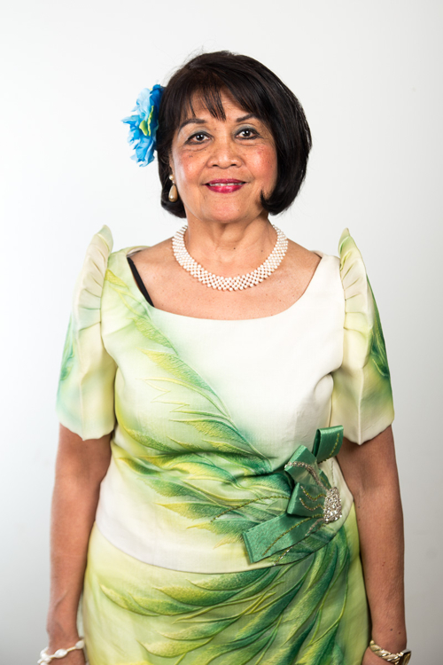 Lily Willmer in a Filipino mestiza dress