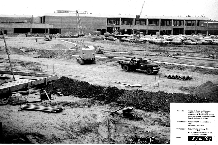 The world of construction has undergone dramatic changes over the years. Here, Sears and Roebuck is under construction in 1967.
