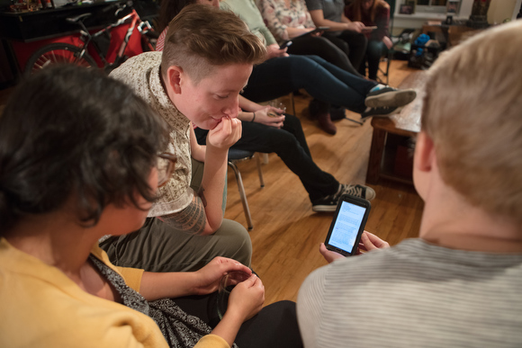 Jokes and sketches are written and shared electronically.