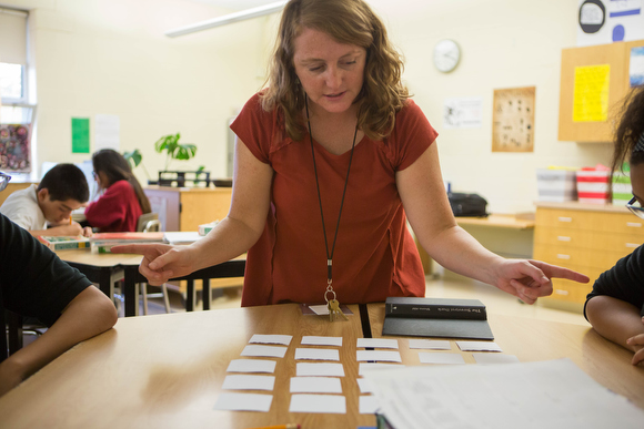 Lindsay Mcholme at Southwest Community Campus during one of her daily English Language Arts classes.