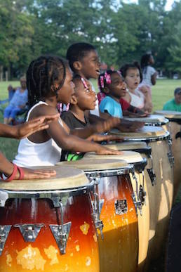 Young residents of Garfield Park Neighborhood at the Summer Celebration this summer. Photograph courtesy of Garfield Park Neighborhood Association