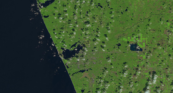 Muskegon Lake. Source: Landsat.