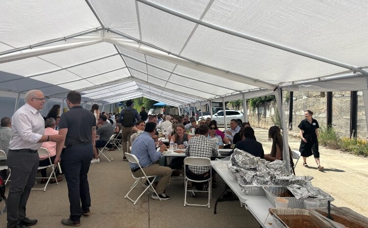 Developer Day attendees gathered for a networking reception following the sessions.