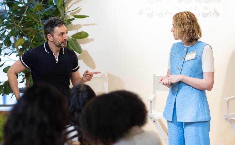 Kristin Revere answers questions about her business at the 2025 Tory Burch Foundation Fellowship gathering.