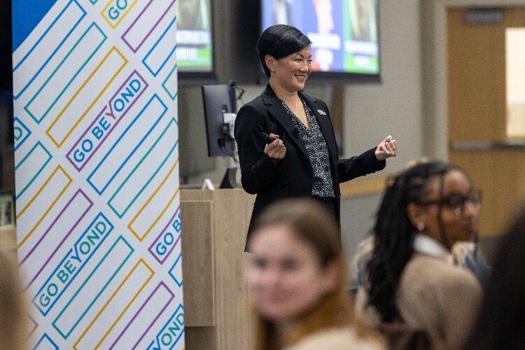 Anna Baeten, principal of The Human Solution, led two interactive workshops at Go Beyond.