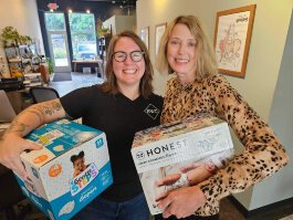 Dr. Annie Bishop, of Rise Wellness Chiropractic, is pictured with Kristin Revere, owner of Gold Coast Doulas.