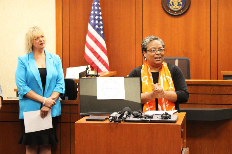 Charisse Mitchell, CEO of YWCA West Central Michigan, says the domestic violence specialty court is the result of work done by the Domestic Violence Action Network’s criminal justice workgroup.