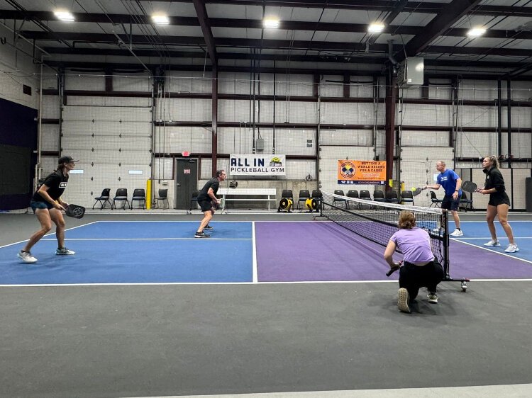 In honor of National Pickleball Day Aug. 8, the pickleball players played a special practice session.