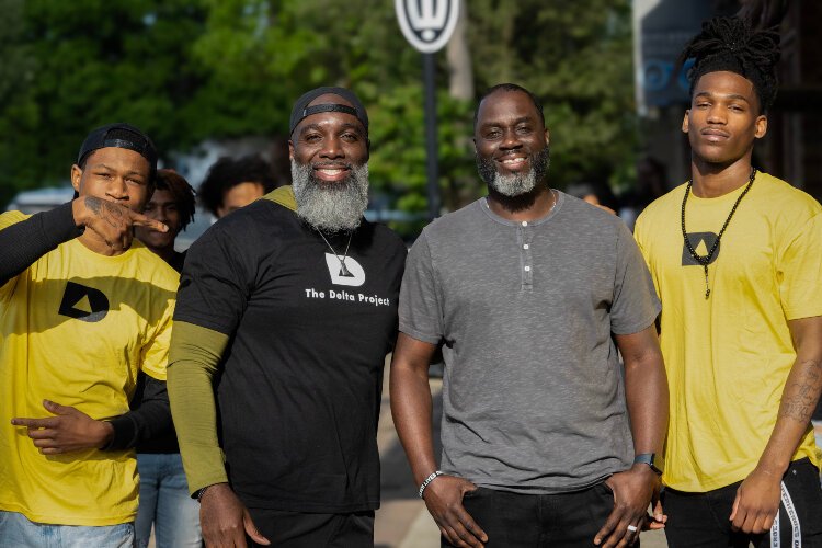 Representatives from the Delta Project, including CEO Cole Williams (second from right) and At-Potential Award winner Bilal Al-Raed (far right).