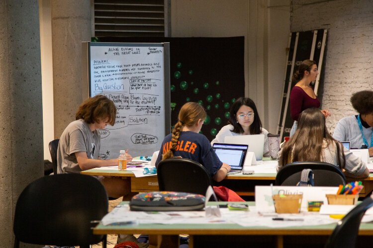 The Wege High School Collaborative Studio includes lectures and group work at KCAD’s 17 Fountain Building in downtown Grand Rapids. The program also involves fieldwork.