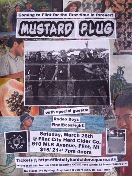 Flyer for the intimate gig at Flint City Hard Cider on March 26.