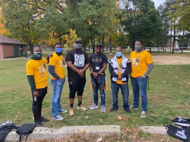 Volunteers canvassing with Urban Core Collective.