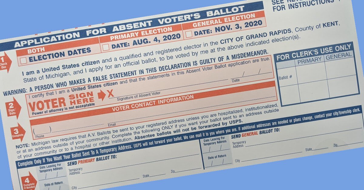 Absentee ballot application.