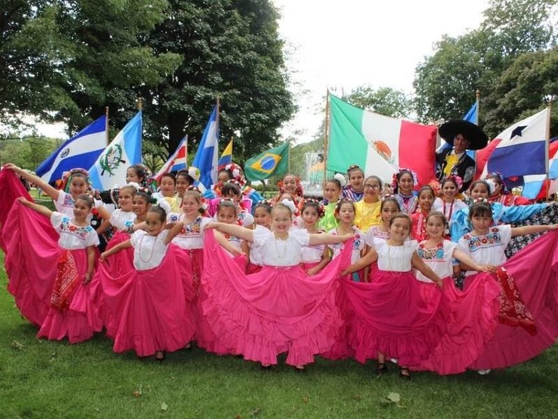 Dancers pose during the 2019 Grand Haven Hispanic Heritage Fiesta.