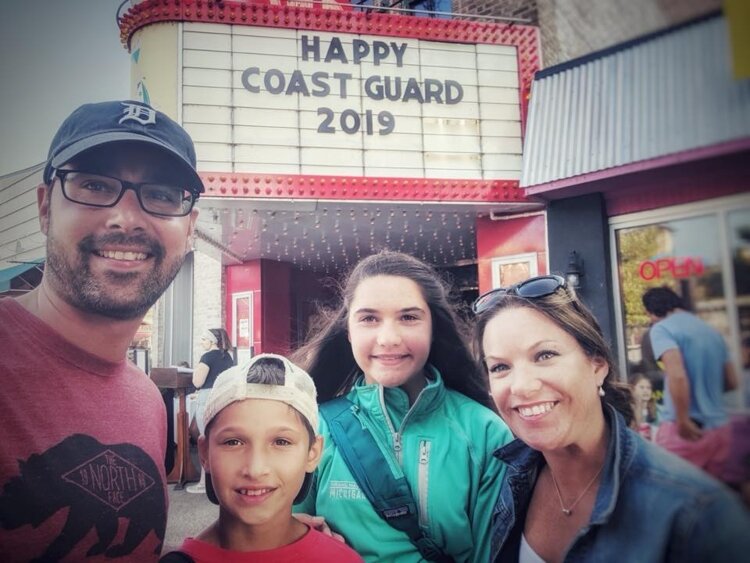 Kyle A. Moroney with her family during last year's Coast Guard Festival.