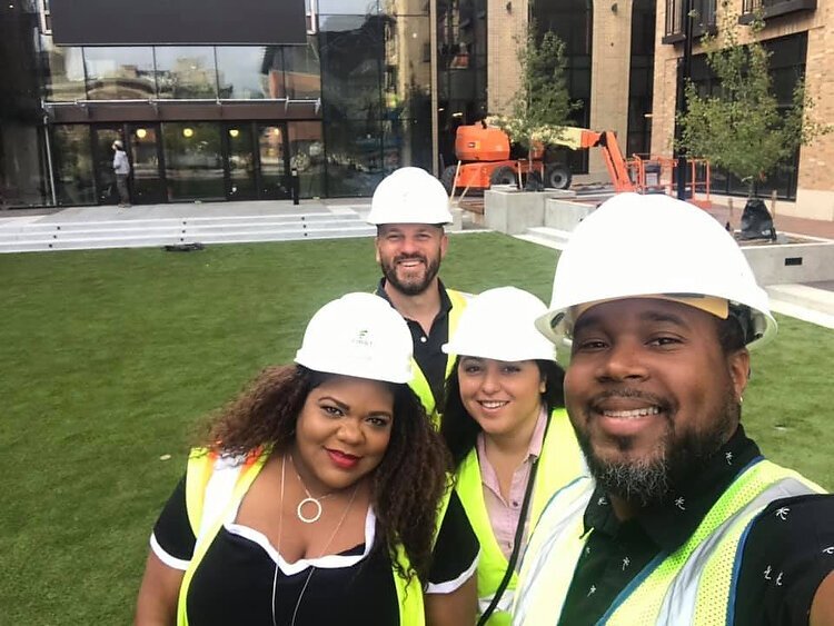 (From left to right) Tiffany Thornton of Tiffany Eden Designs, Tyler Doornbos and Meg Goeman of Well Design, and Jermale Eddie.