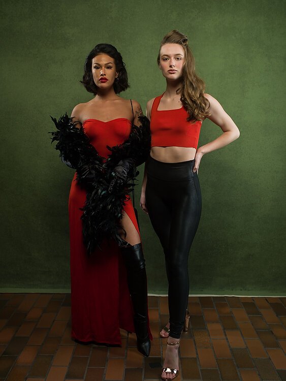From left, Gabrielle Larion and Anna Hodsdon with Endless Model Management.