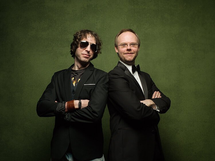 From left, Rob Peter Anthony and Jim Czerew both of radi8er Music.