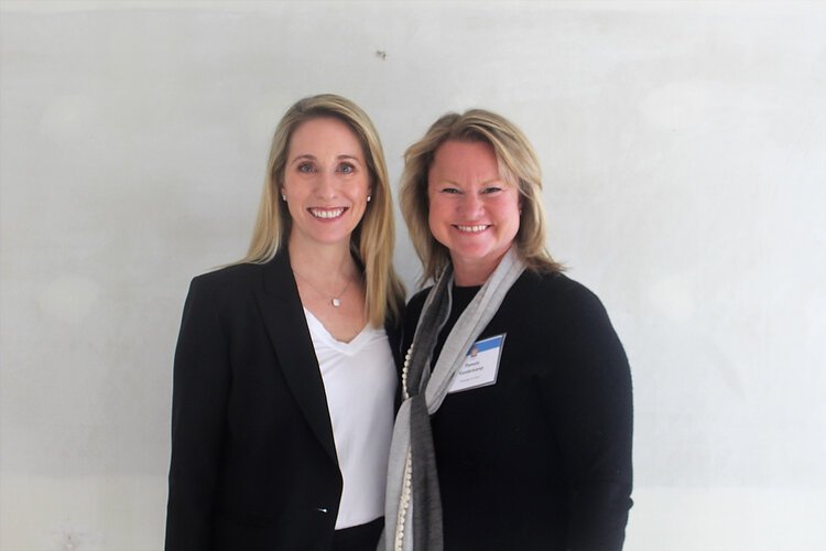 Feeding Our Future Campaign co-chairs are from left Anne Nemschoff and Pam VanderKamp. Photograph by Bev Berens