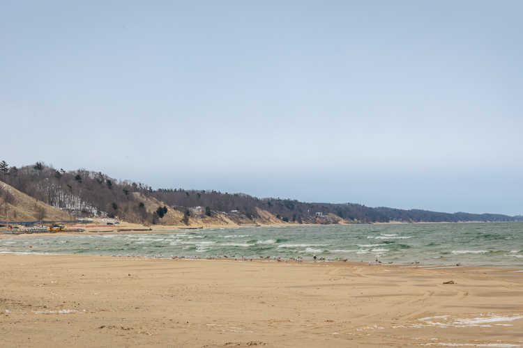 A view of Lake Michigan from Muskegon, Michigan