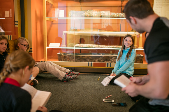 Students work in small groups at the Grand Rapids Public Museum.